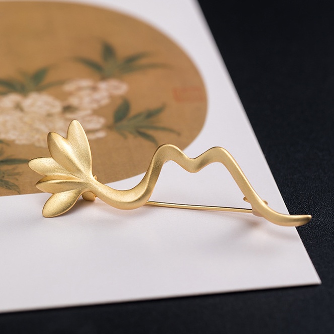 蓮の花のブローチ はす シルバー C008