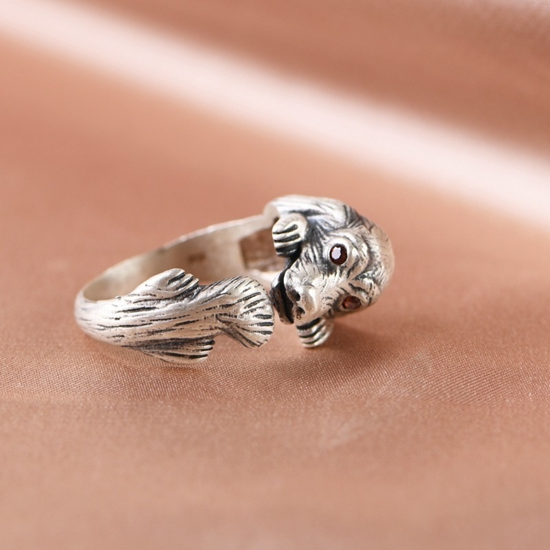 可愛い犬の形をしたリング 犬好き必見のアクセサリー!R292