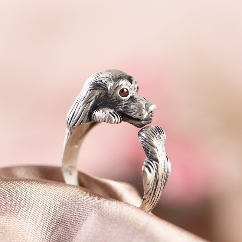 可愛い犬の形をしたリング 犬好き必見のアクセサリー!R292