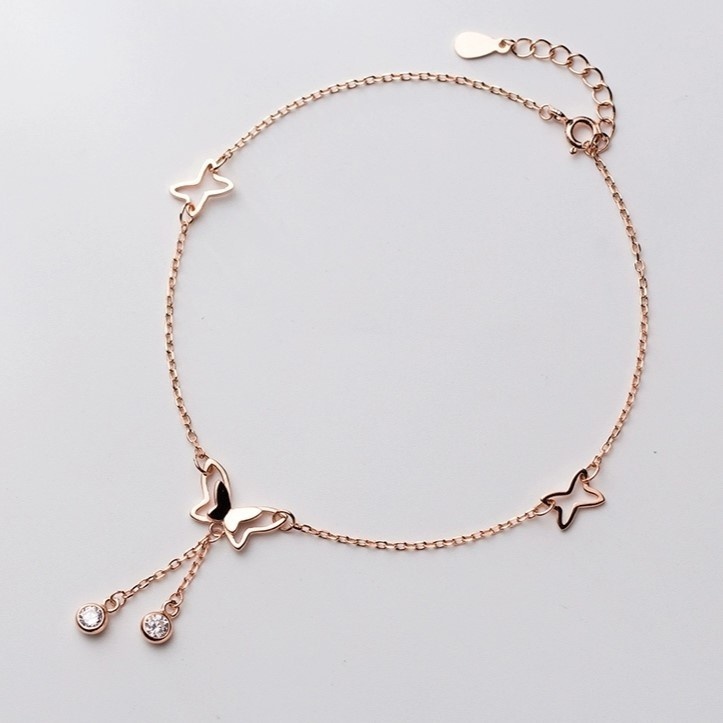 蝶々モチーフのアンクレット-調節可能で様々なシーンで活躍 A010