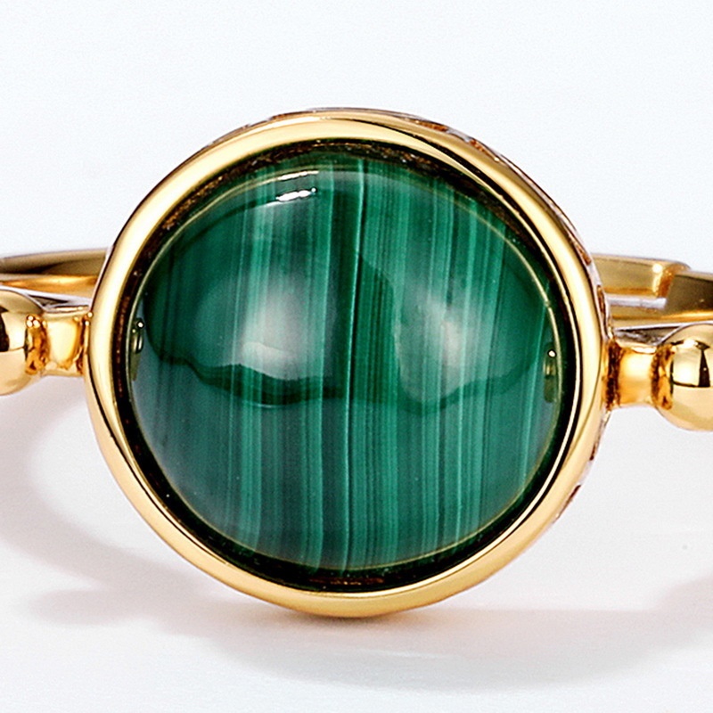 マラカイトのシルバーリング-大切な人へのプレゼントにもぴったり 0643