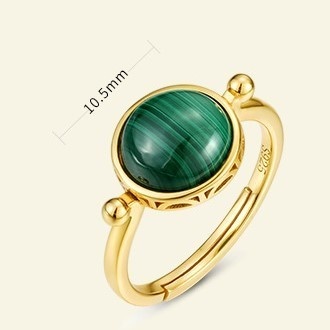 マラカイトのシルバーリング-大切な人へのプレゼントにもぴったり 0643