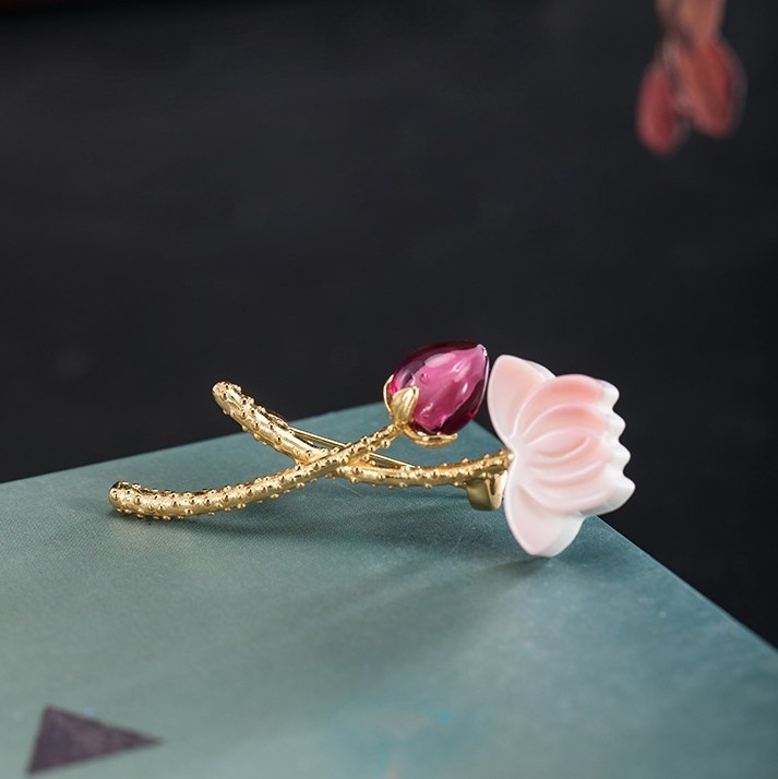 蓮の花のブローチ はす シルバー C015