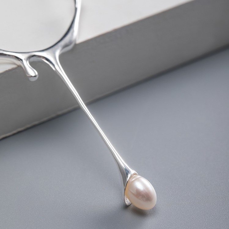 ドロップのペンダント パール シルバー N003