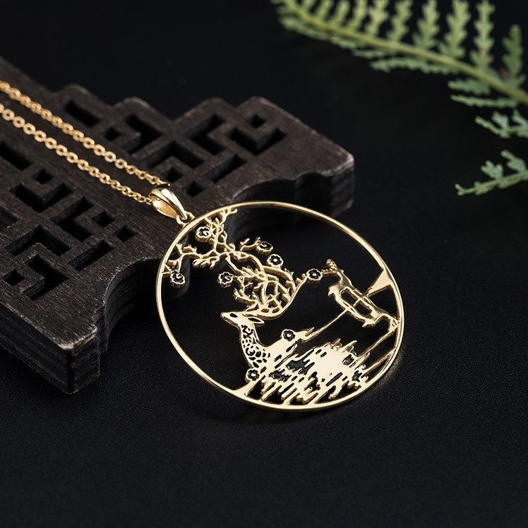 鹿のペンダント しか シルバー N010