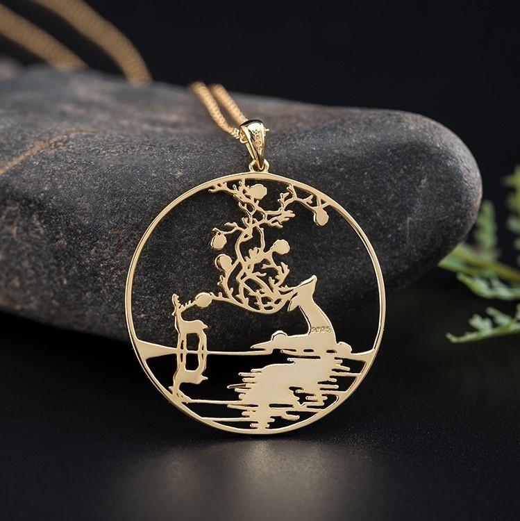 鹿のペンダント しか シルバー N010