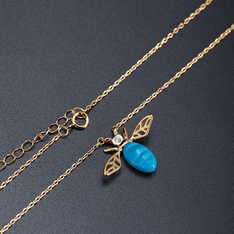 蛍のペンダント ホタル トルコ石 シルバー N014