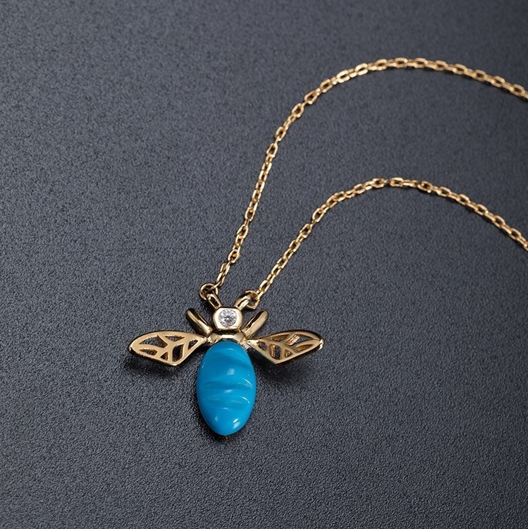 蛍のペンダント ホタル トルコ石 シルバー N014