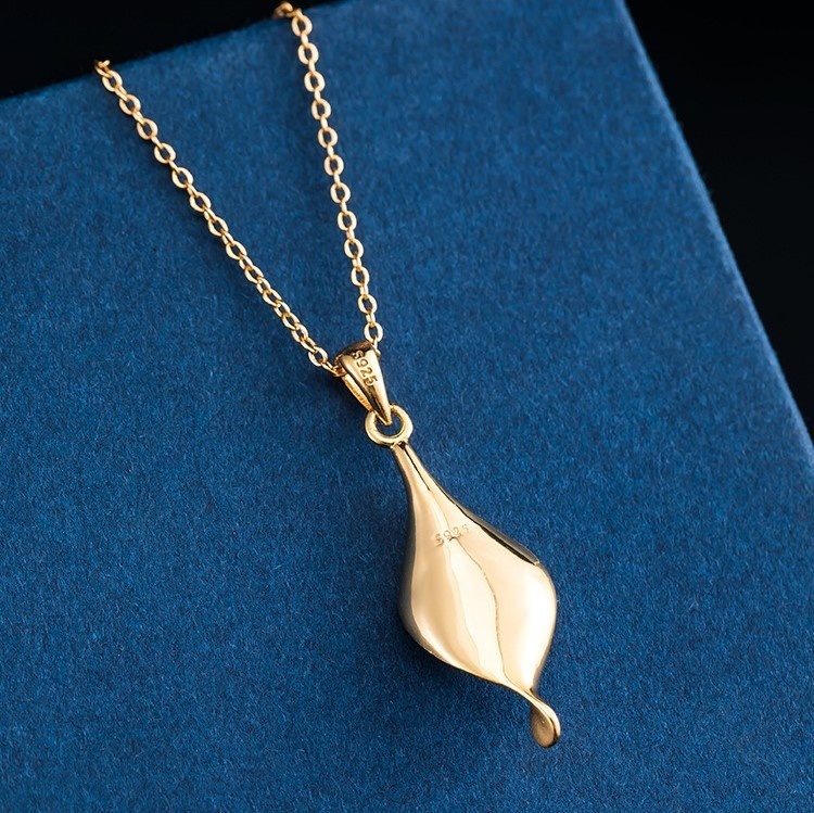 葉っぱのペンダント はっぱ パール シルバー N016