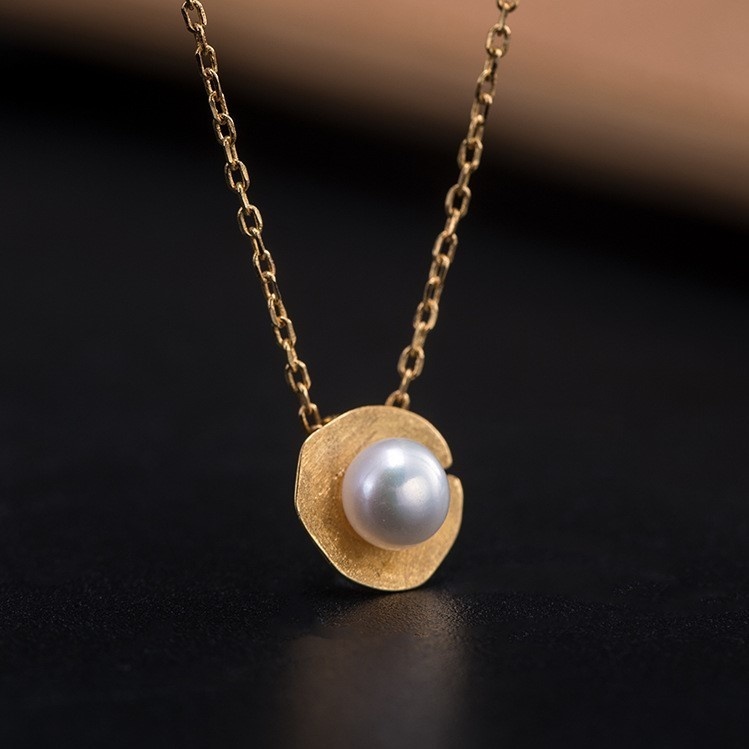 葉っぱのペンダント はっぱ パール シルバー N018