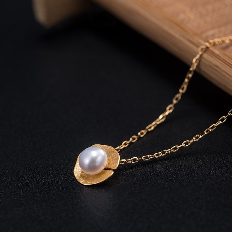 葉っぱのペンダント はっぱ パール シルバー N018