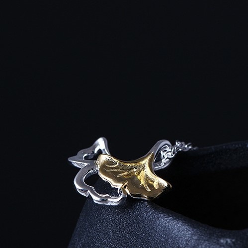 銀杏のペンダント イチョウ シルバー N021