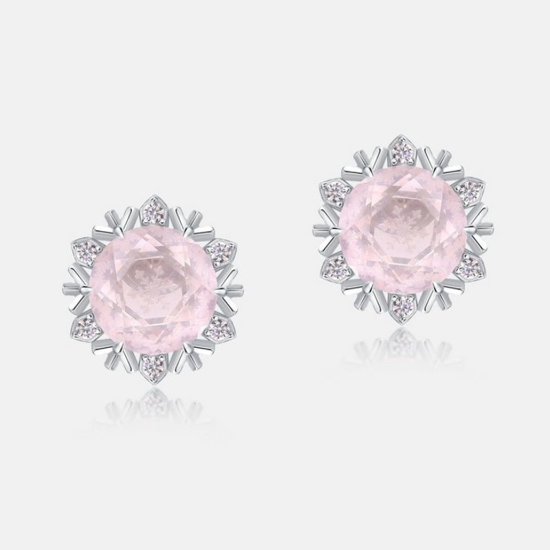 「雪結晶×ローズクォーツ」上品なピアスで大切な人に優しさを贈ろう P114
