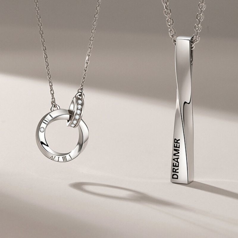 永遠の愛を象徴するメビウスの帯ペアネックレス-二人の絆がより強くなるN094