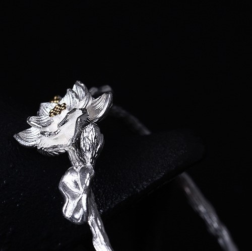 ハスのバングル はす 蓮 シルバー B001