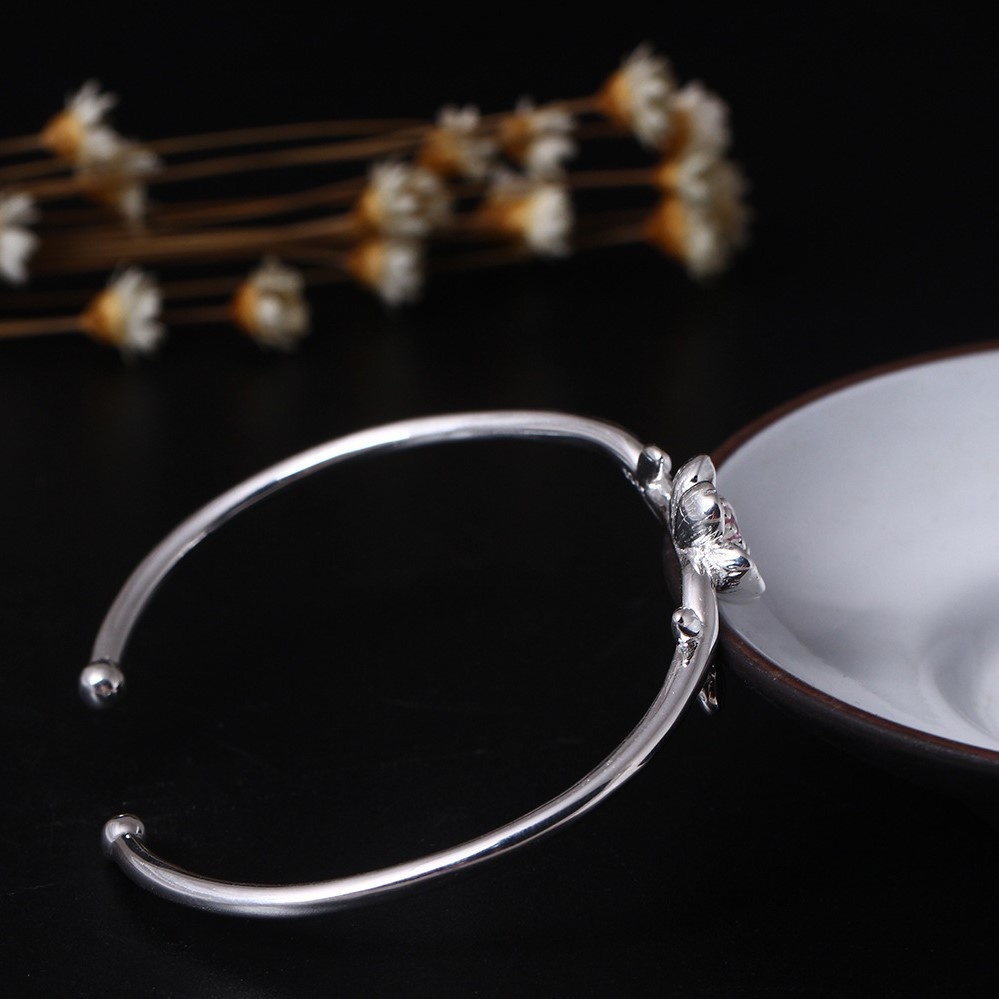 桜のバングル さくら 花 シルバー B006