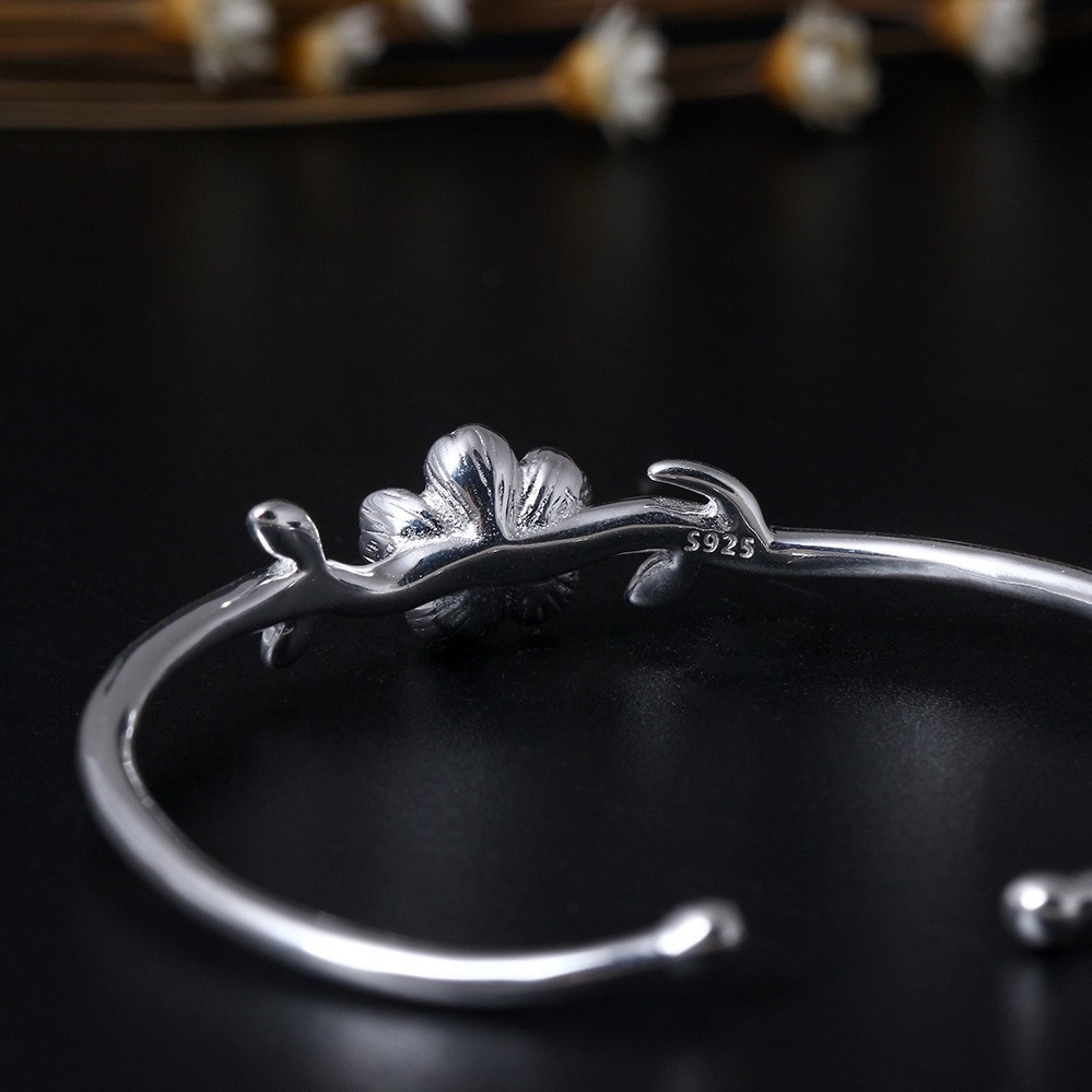 桜のバングル さくら 花 シルバー B006