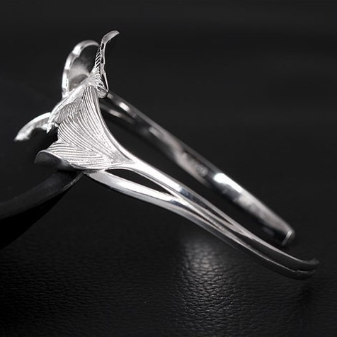 イチョウのバングル 銀杏 シルバー B017