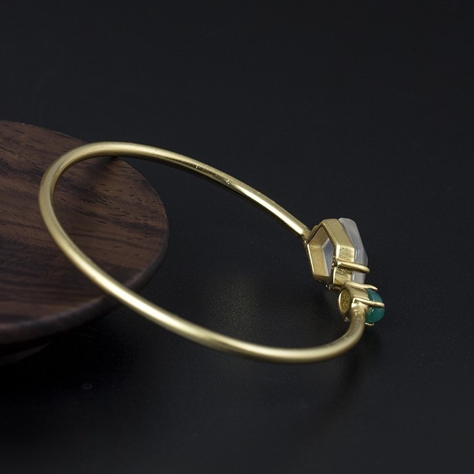 バングル カルセドニー シルバー B019