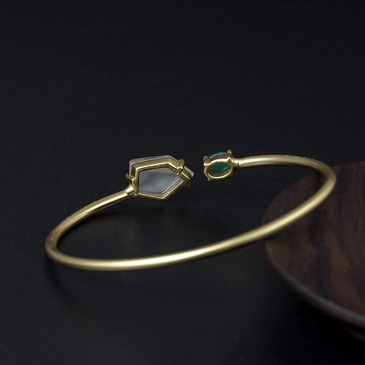 バングル カルセドニー シルバー B019