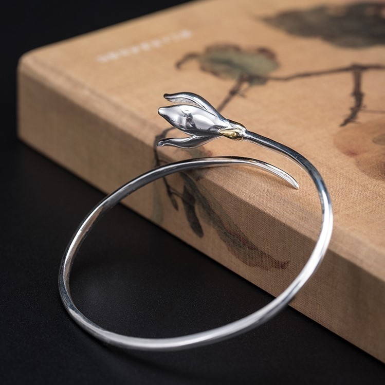 百合のバングル ゆり シルバー B024