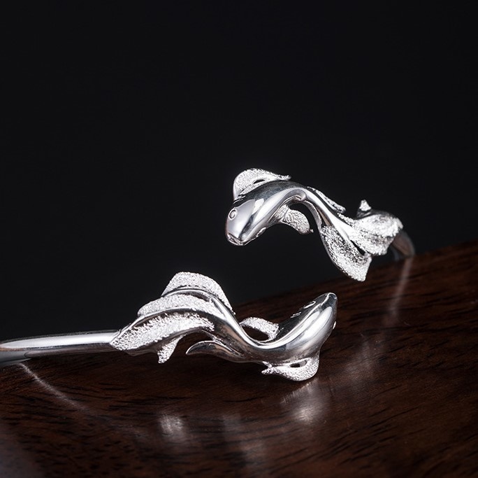 金魚のバングル きんぎょ シルバー B025