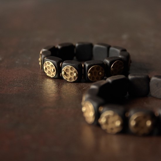 黒檀のブレスレット 真鍮 メンズ B030