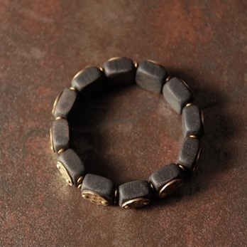黒檀のブレスレット 真鍮 メンズ B030