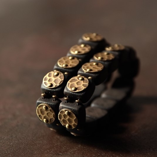 黒檀のブレスレット 真鍮 メンズ B030