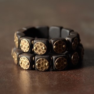 黒檀のブレスレット 真鍮 メンズ B030