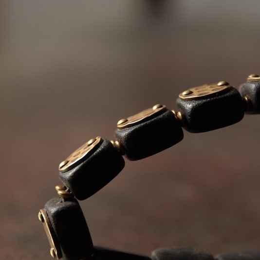黒檀のブレスレット 真鍮 メンズ B030