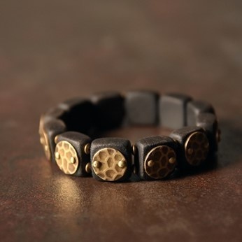 黒檀のブレスレット 真鍮 メンズ B030