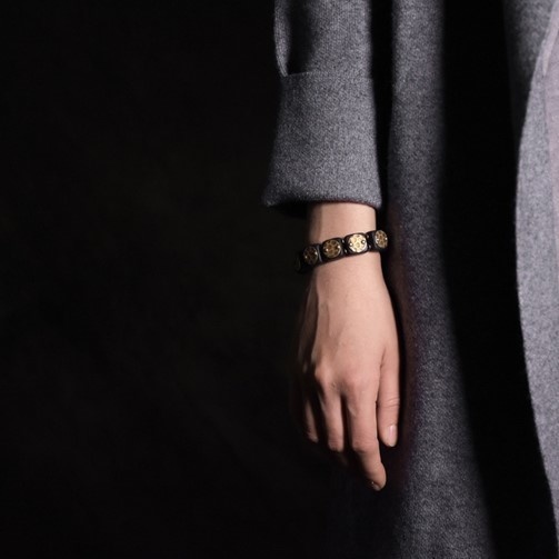 黒檀のブレスレット 真鍮 メンズ B030