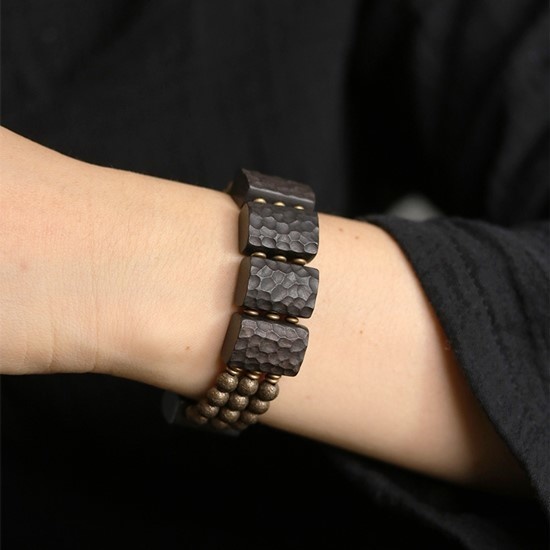 黒檀のブレスレット 真鍮 メンズB031