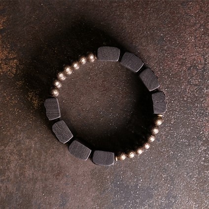 黒檀のブレスレット 真鍮 メンズB031