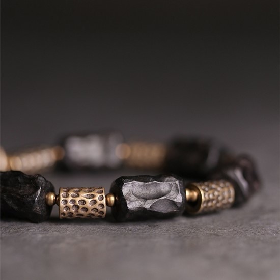 黒檀のブレスレット 真鍮 メンズ B032