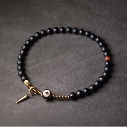 オニキスのブレスレット 真鍮 メンズ B033