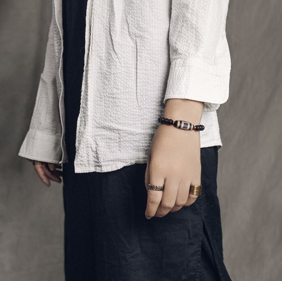 ココナツビーズのブレスレット 真鍮 メンズ B034