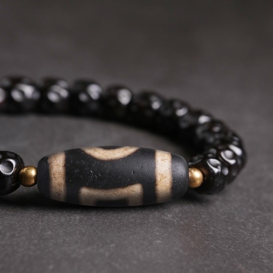 ココナツビーズのブレスレット 真鍮 メンズ B034