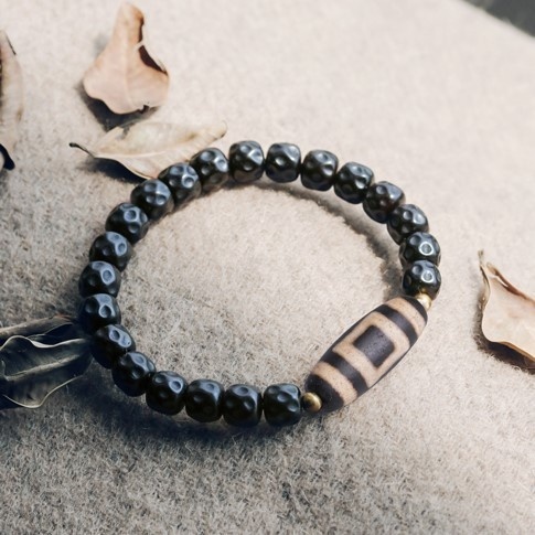 ココナツビーズのブレスレット 真鍮 メンズ B034