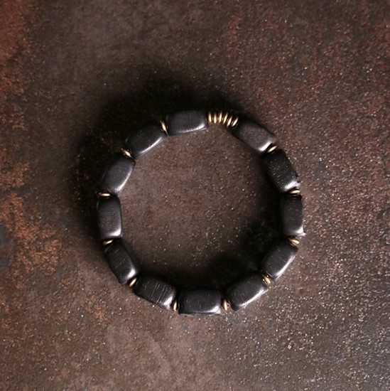 黒檀のブレスレット 真鍮 メンズ B037