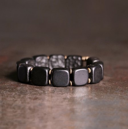 黒檀のブレスレット 真鍮 メンズ B037