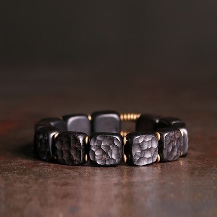 黒檀のブレスレット 真鍮 メンズ B037