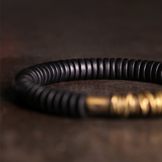 黒檀のブレスレット 黄銅 メンズ レーディス プレゼント 自分にご褒美 B040