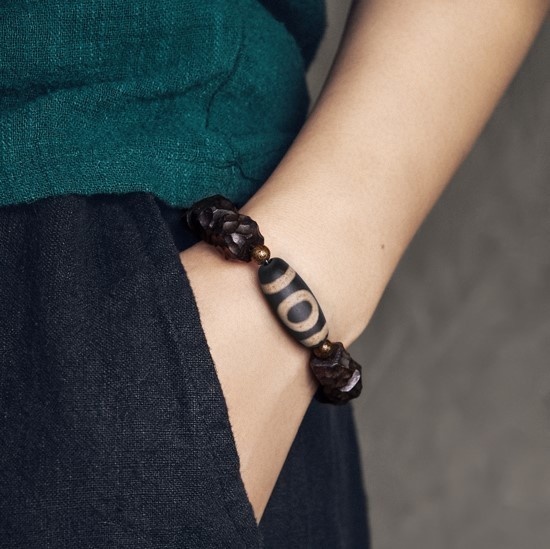 黒檀のブレスレット 黄銅 メンズ レーディス プレゼント B046