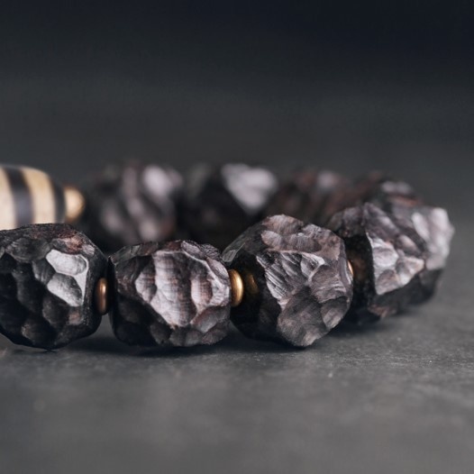 黒檀のブレスレット 黄銅 メンズ レーディス プレゼント B046