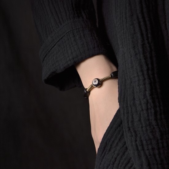 黒檀のブレスレット 黄銅 メンズ レーディス プレゼント B047