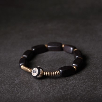 黒檀のブレスレット 黄銅 メンズ レーディス プレゼント B047