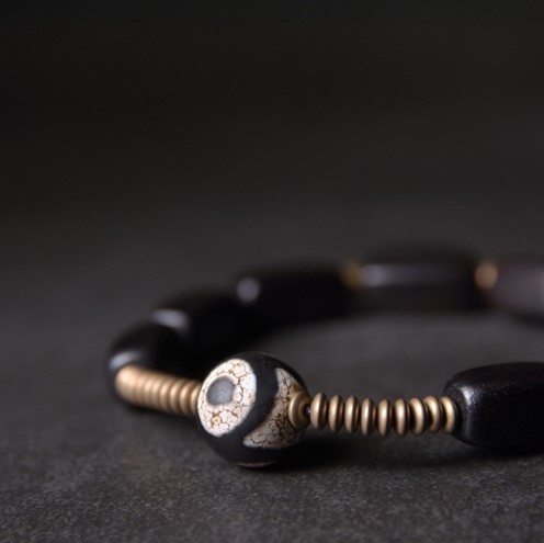 黒檀のブレスレット 黄銅 メンズ レーディス プレゼント B047