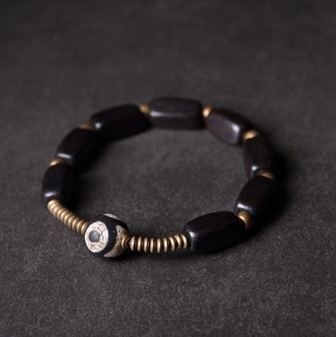 黒檀のブレスレット 黄銅 メンズ レーディス プレゼント B047